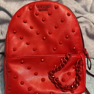 Victoria’s Secret red backpack purse with free wallet